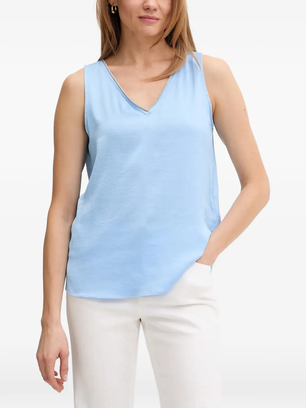 Joseph Ribkoff embellished V-neck top - Blu