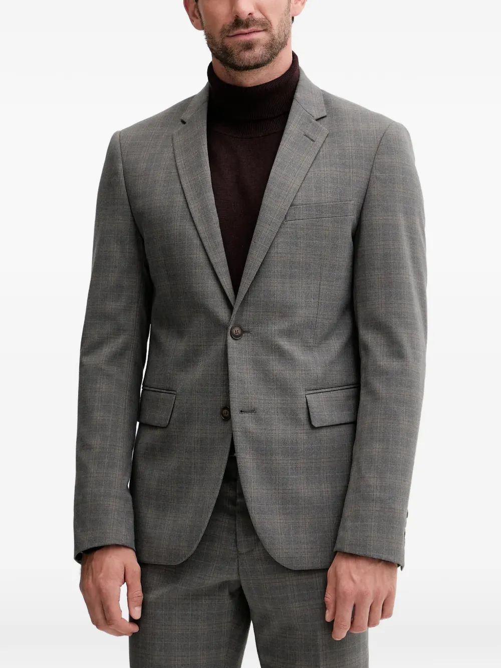Lindberg check button suit - Grigio