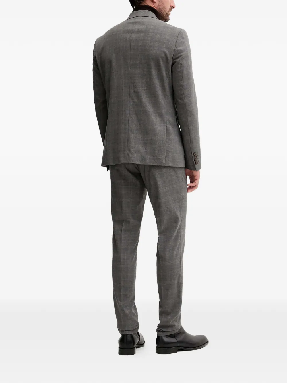  Lindbergh Check Button Suit - Grey 