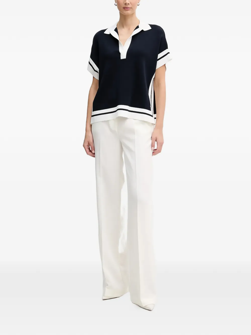  Joseph Ribkoff Collared Striped Top - Blue 