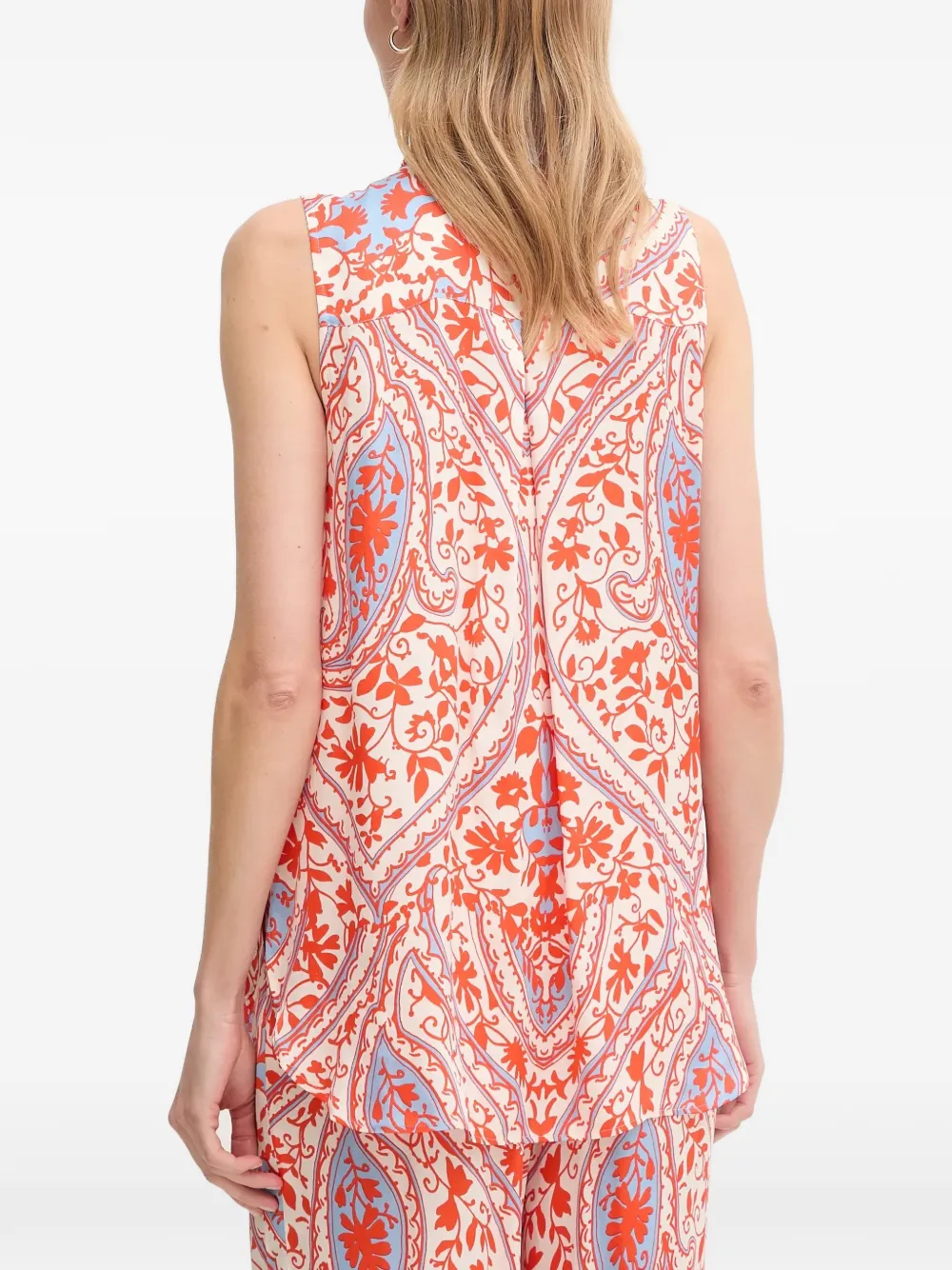  Marc Aurel Collared Patterned Top - Neutrals 