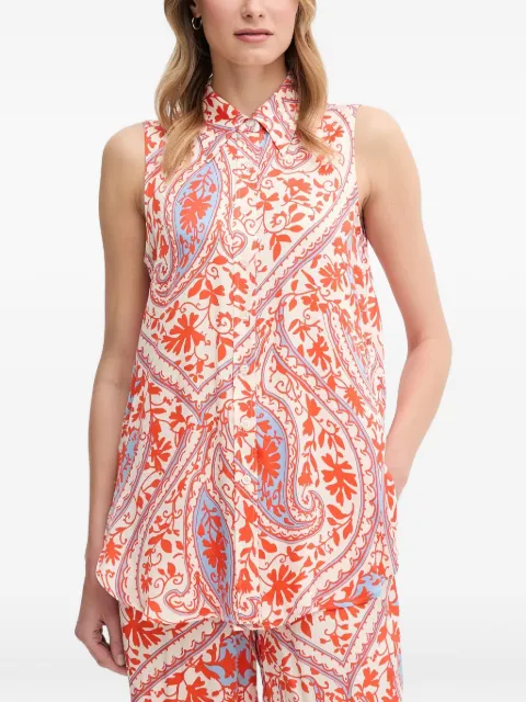 Marc Aurel collared patterned top