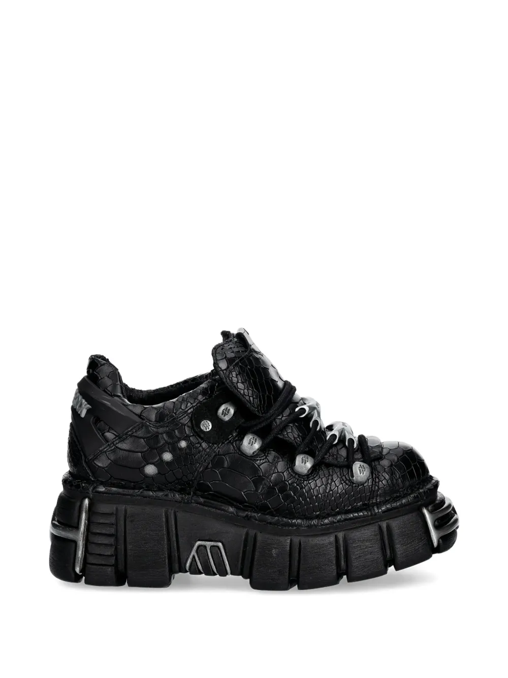 NEW ROCK silver-tone hardware textured sneakers - Nero