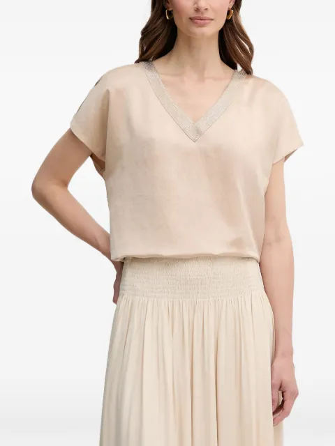 Marc Aurel v-neck embellished top