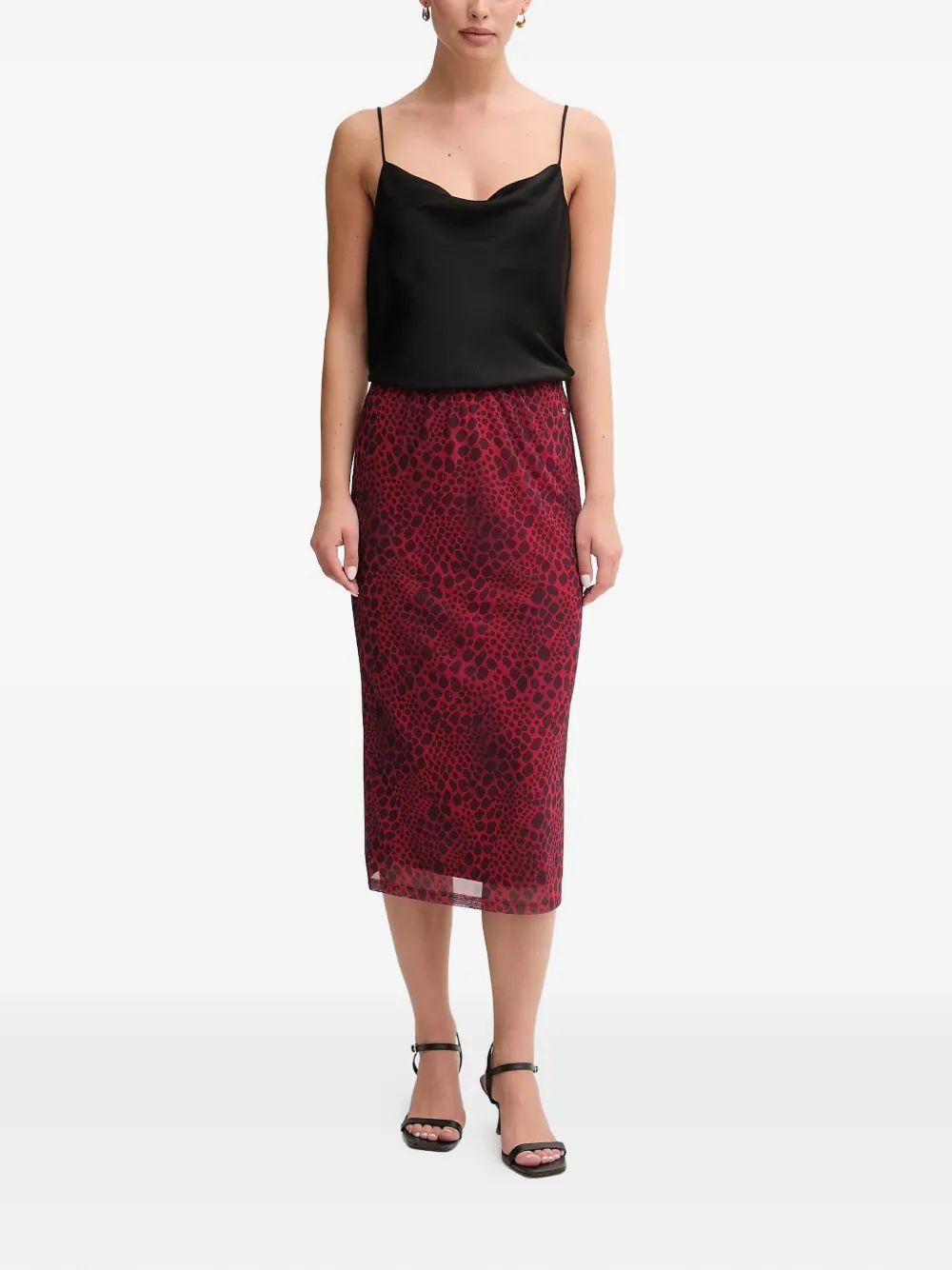  Marc Aurel Patterned Midi Skirt - Red 