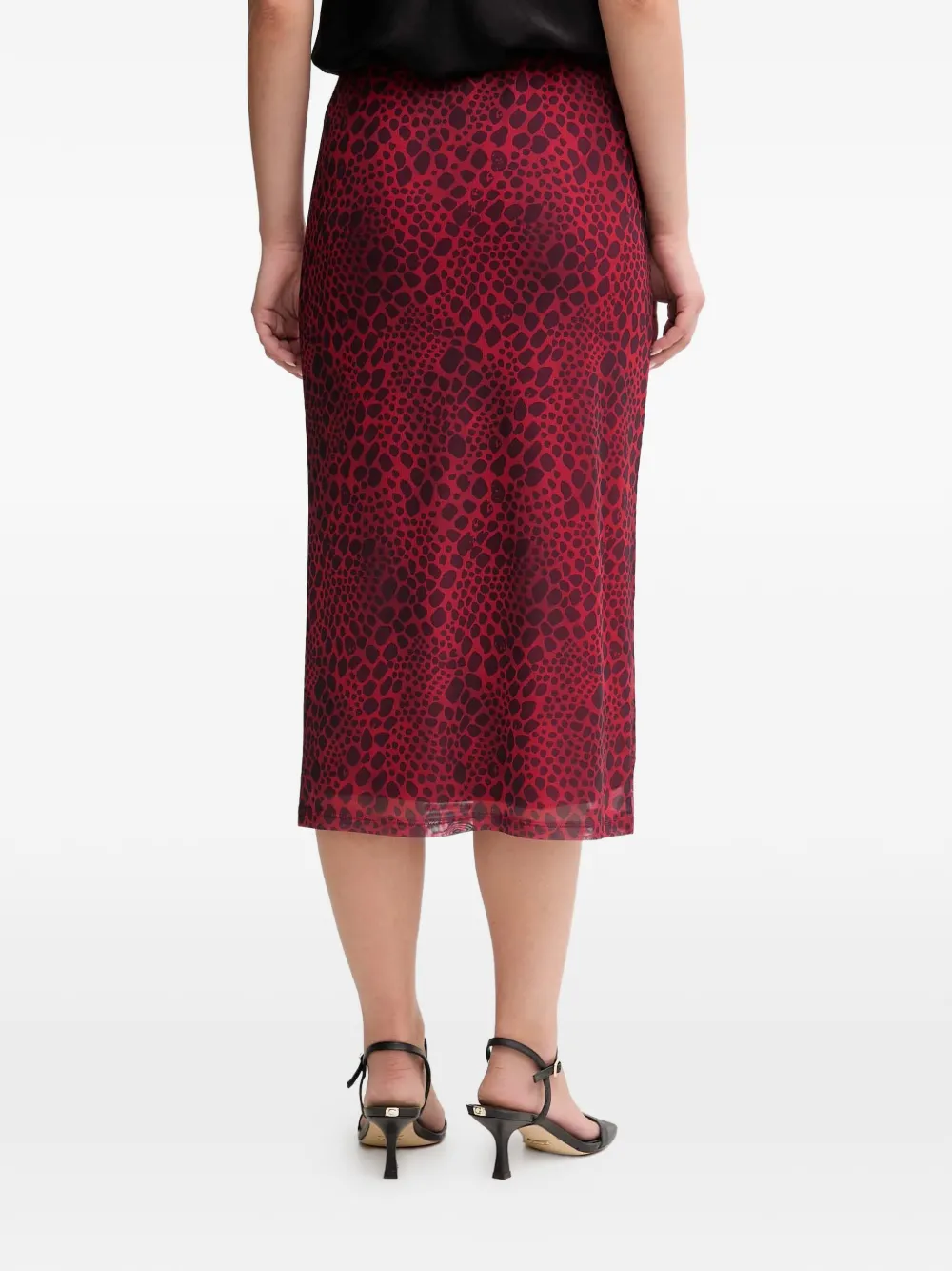  Marc Aurel Patterned Midi Skirt - Red 