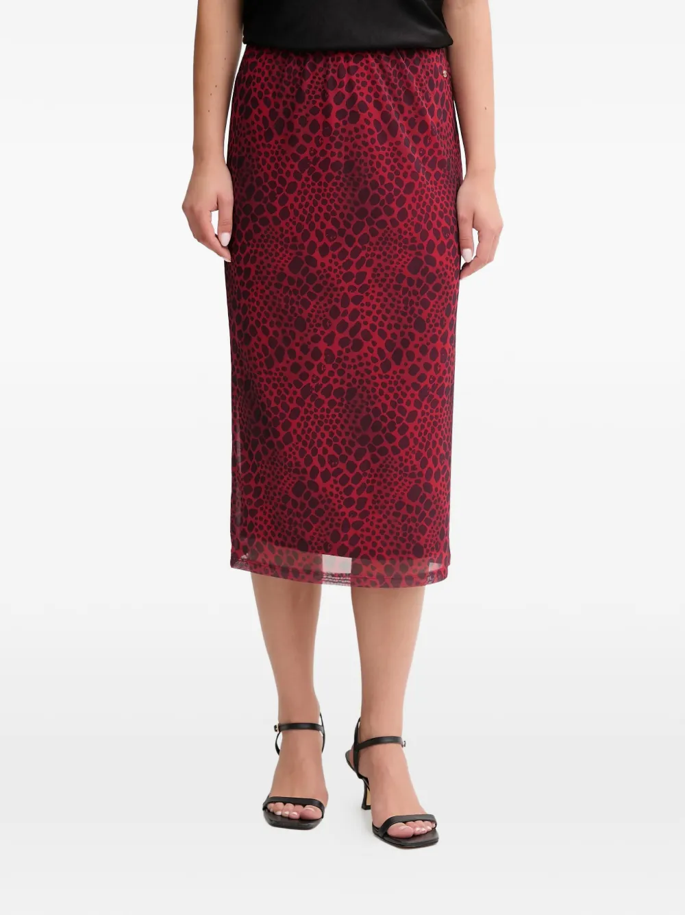 Marc Aurel patterned midi skirt - Rosso