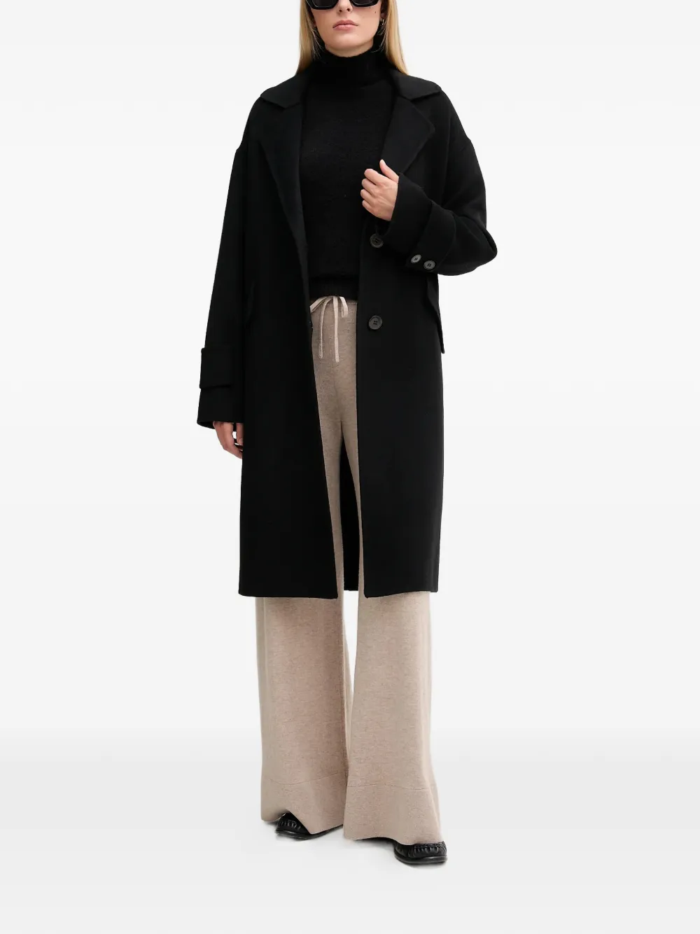  Marc Aurel Belt Buttoned Coat - Black 