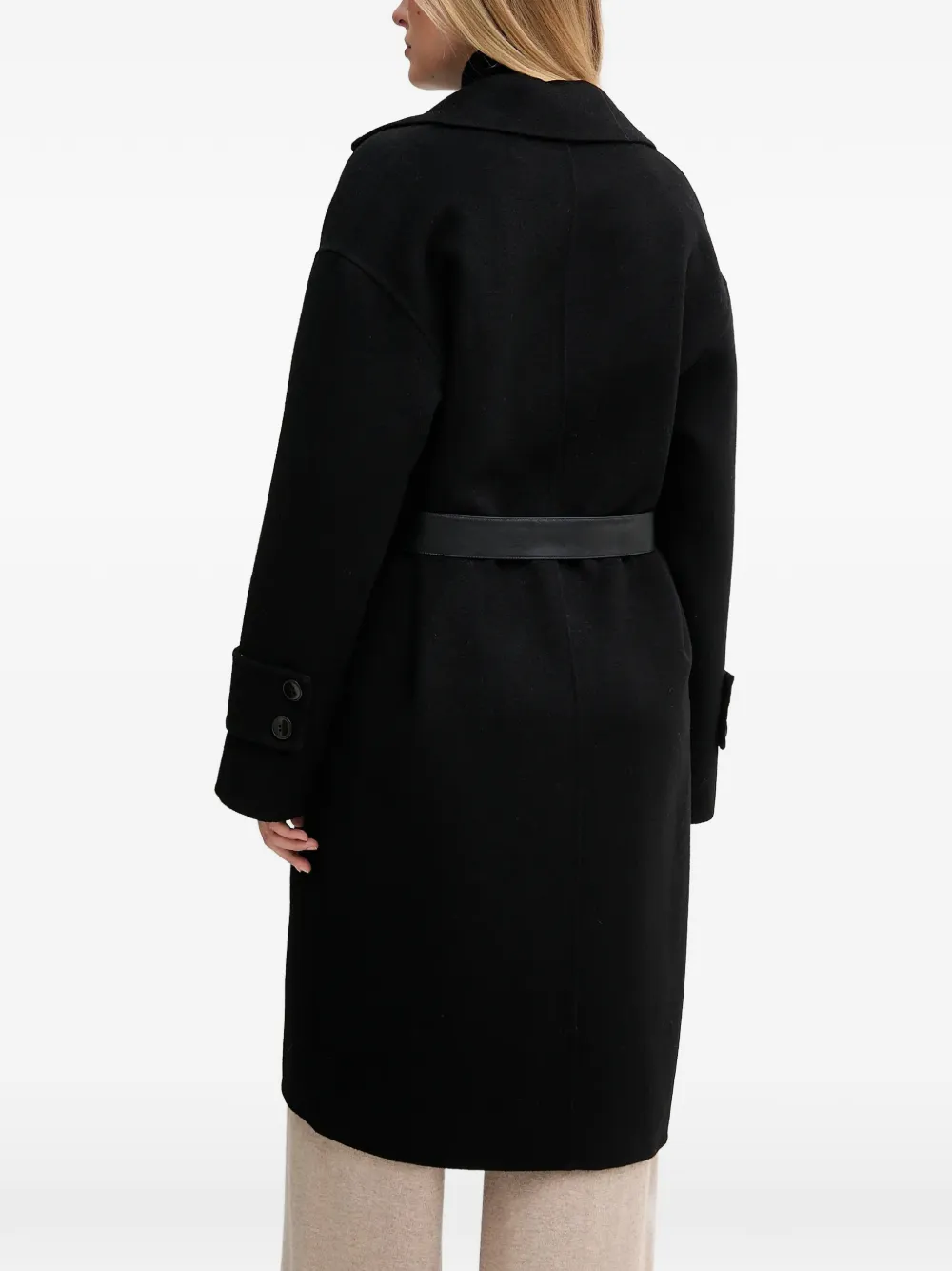  Marc Aurel Belt Buttoned Coat - Black 