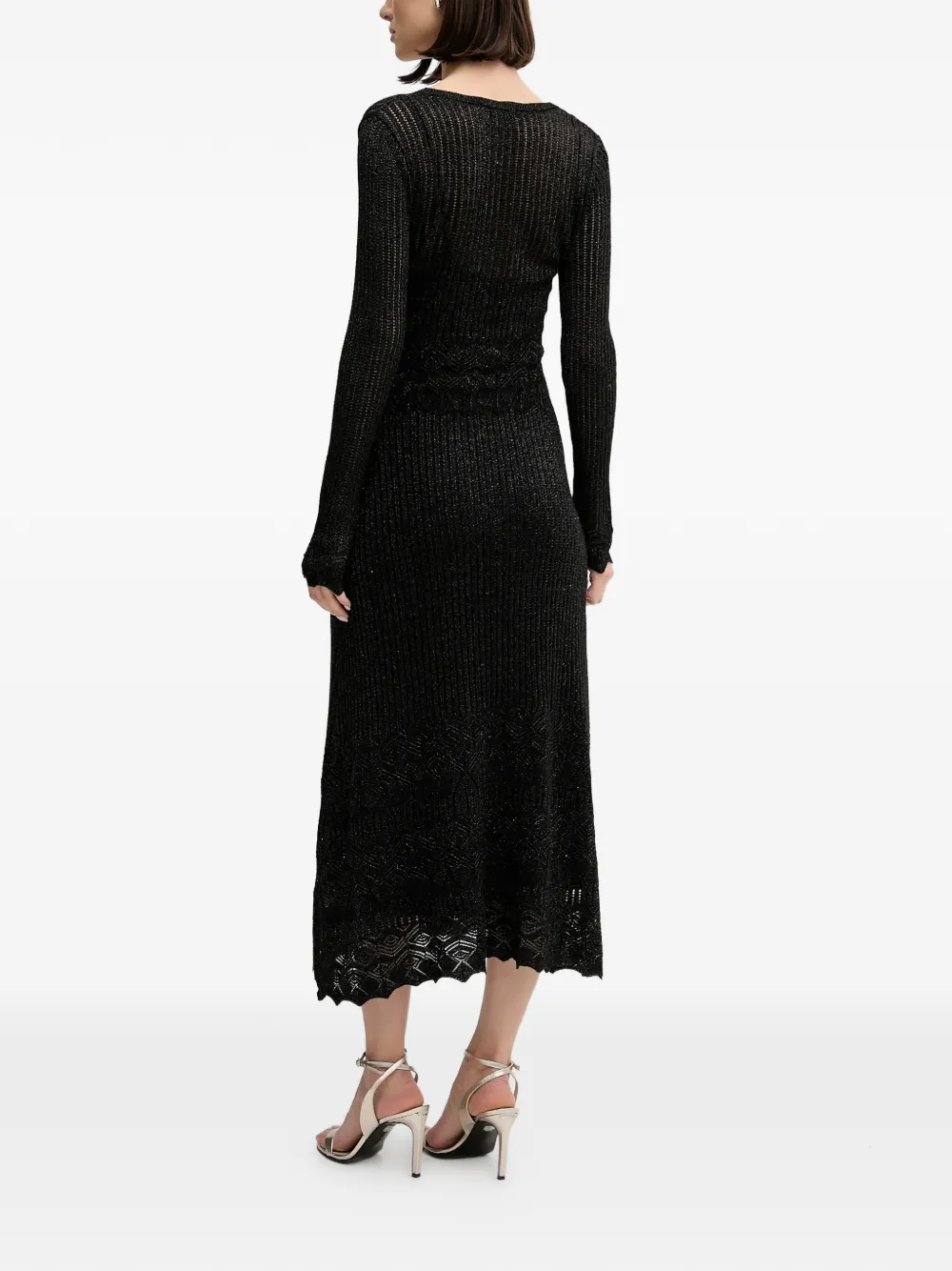  Hoss Intropia V-neck Textured Dress - Black 