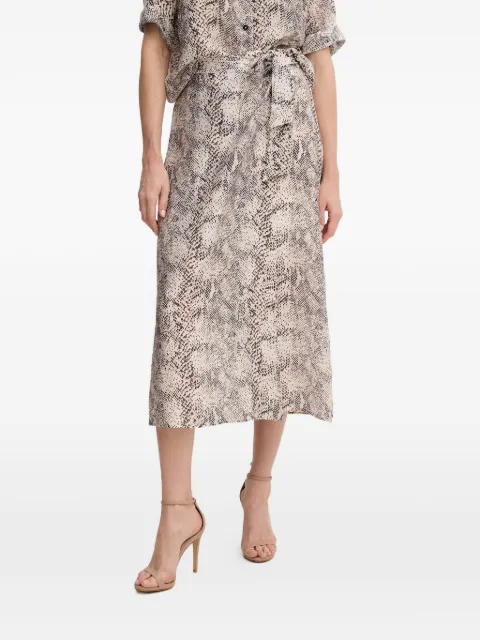 Marc Aurel snakeskin-pattern midi skirt