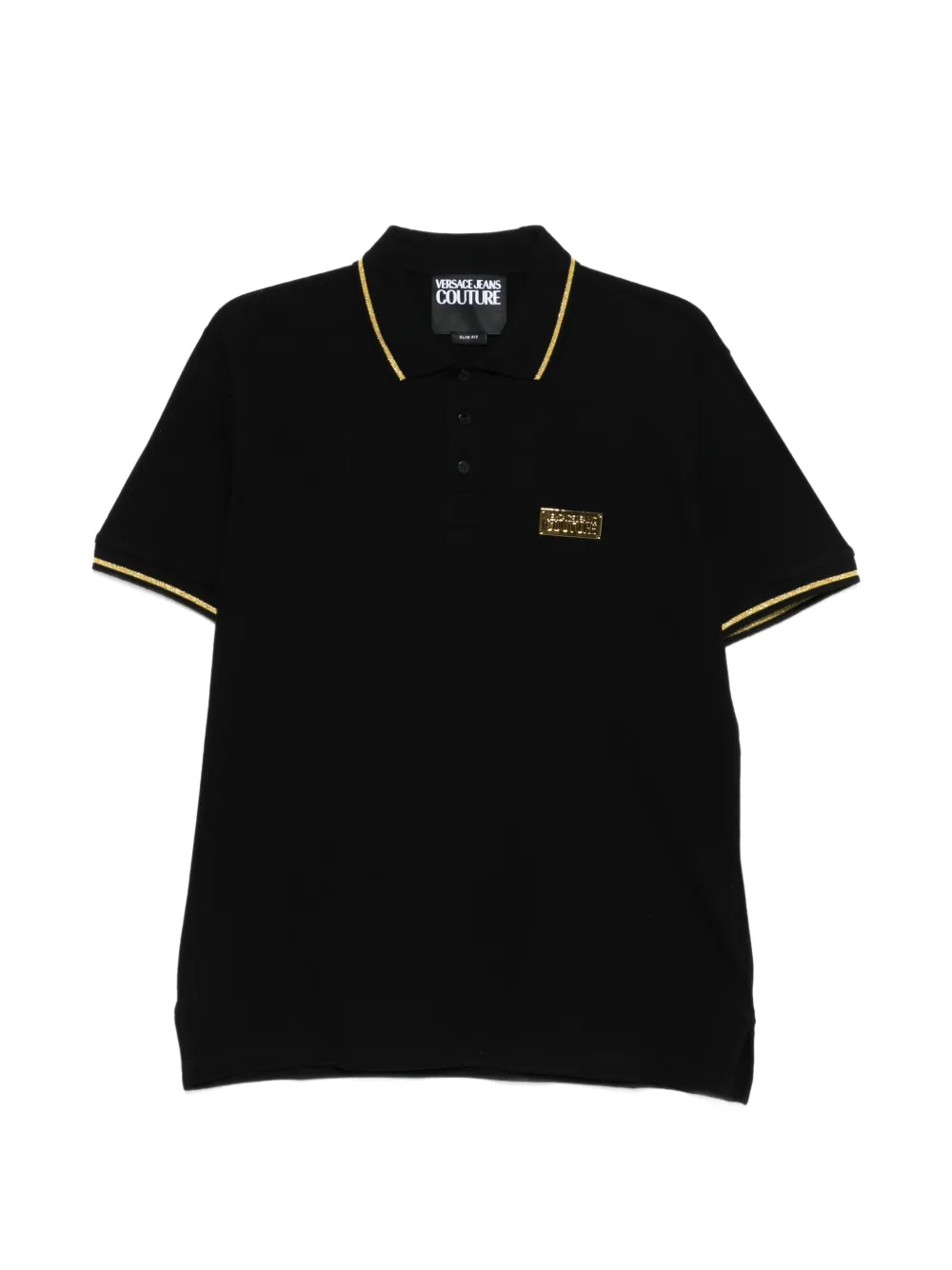 Versace Jeans Couture ribbed-trim polo shirt - Nero