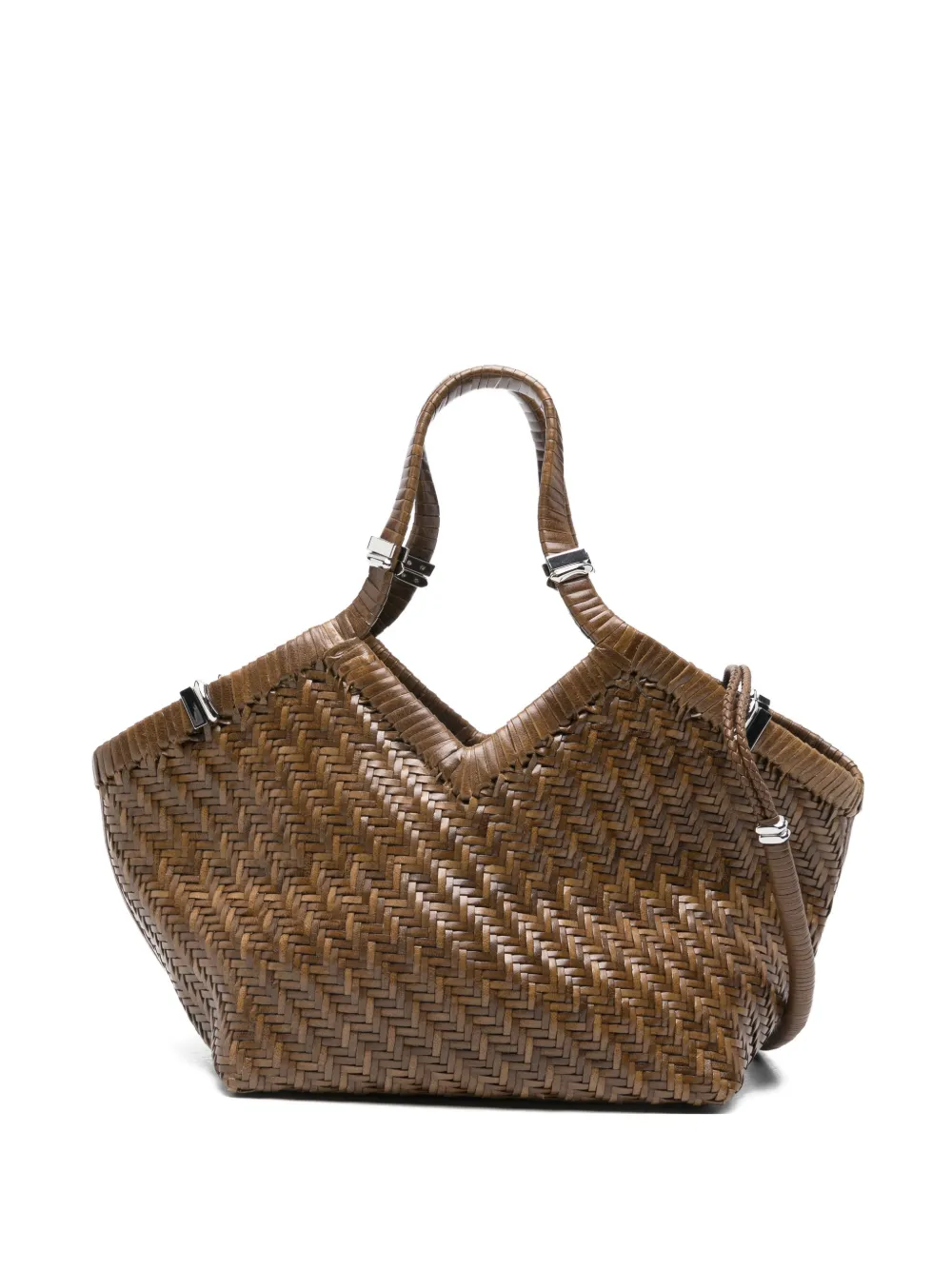 Benedetta Bruzziches woven leather tote bag - Marrone