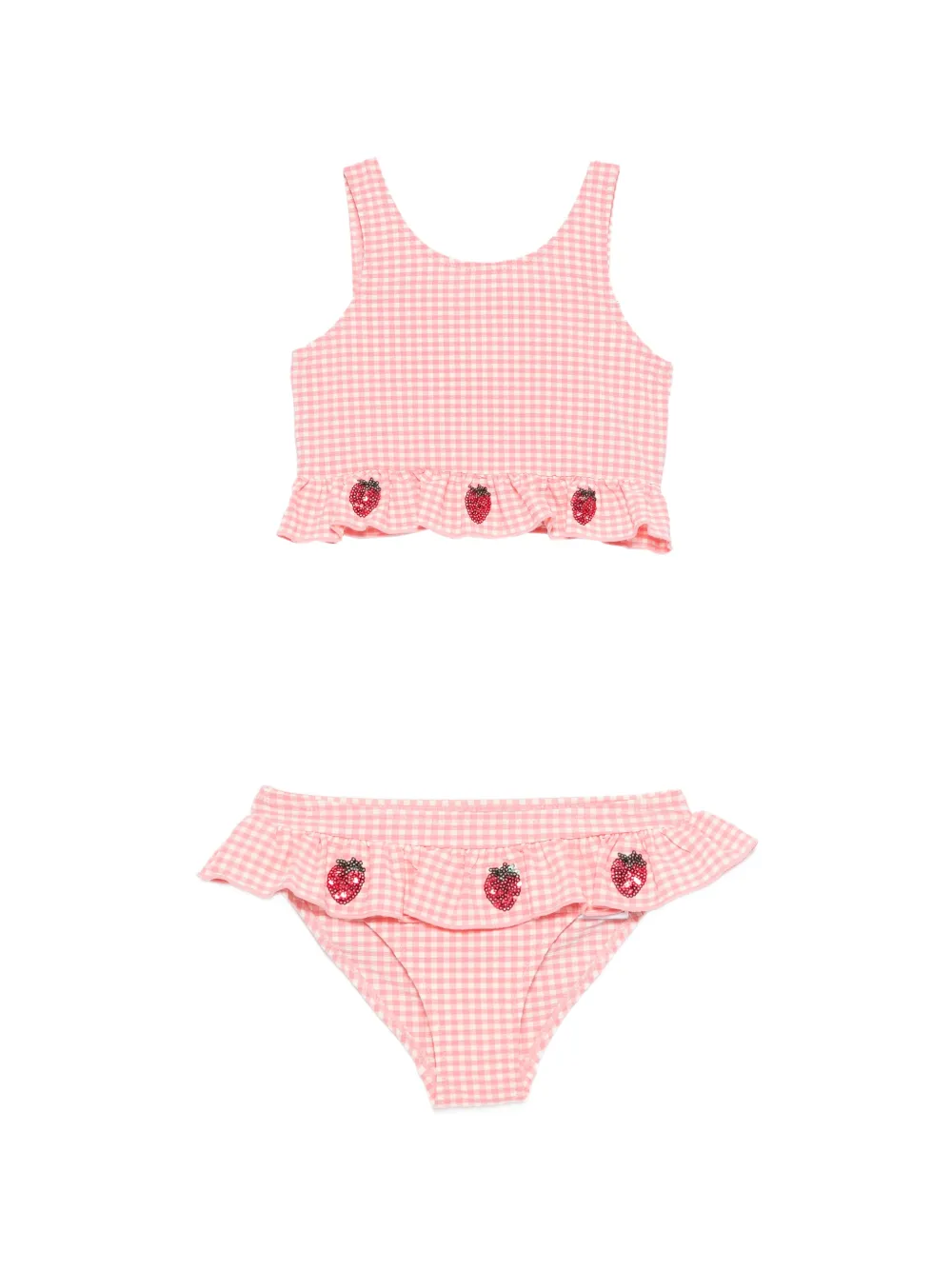 Konges Sløjd Etta strawberry gingham swimsuit - Rosa