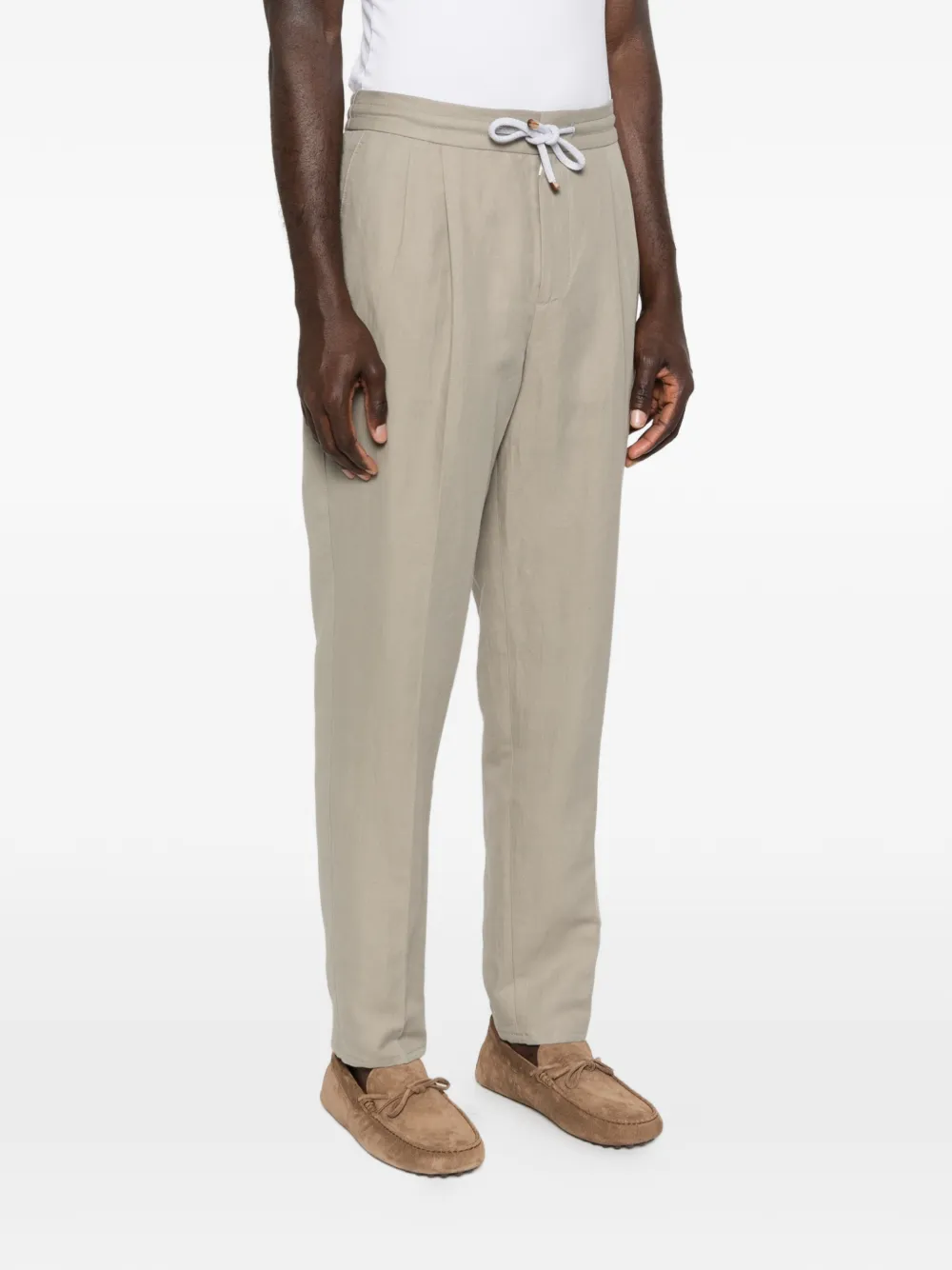 Brunello Cucinelli Plooibroek met trekkoord Beige