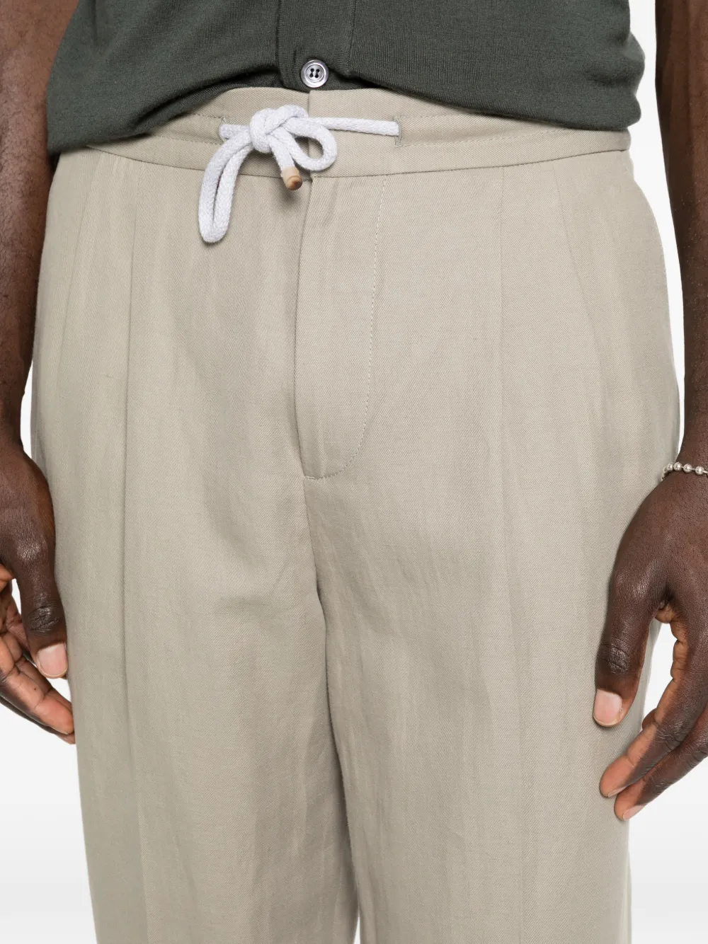 Brunello Cucinelli Plooibroek met trekkoord Beige