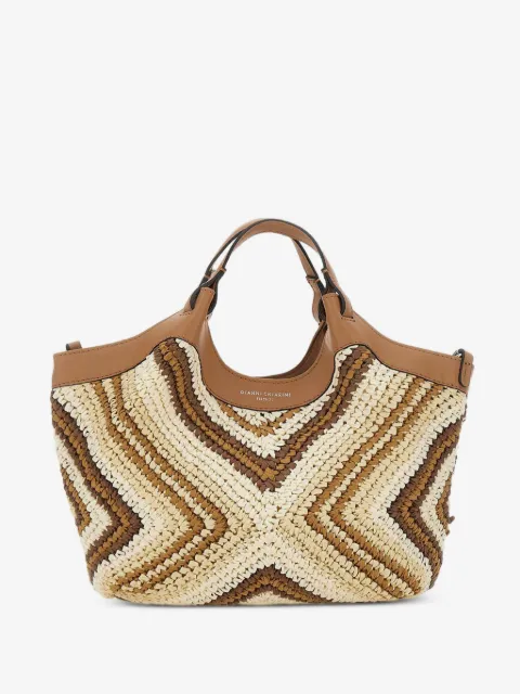 GIANNI CHIARINI Diamix chevron-pattern woven shoulder bag