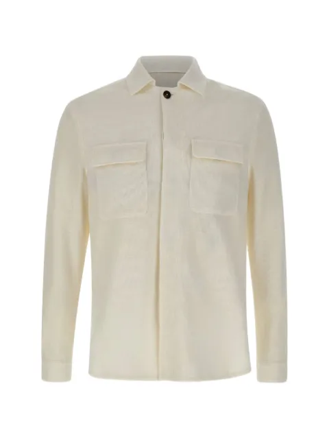 Eleventy flap-pocket ribbed shirt jacket