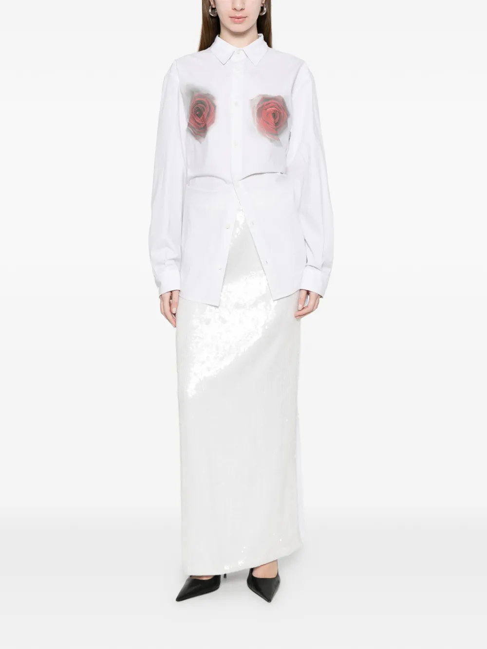 Moschino Maxi-rok met pailletten Wit
