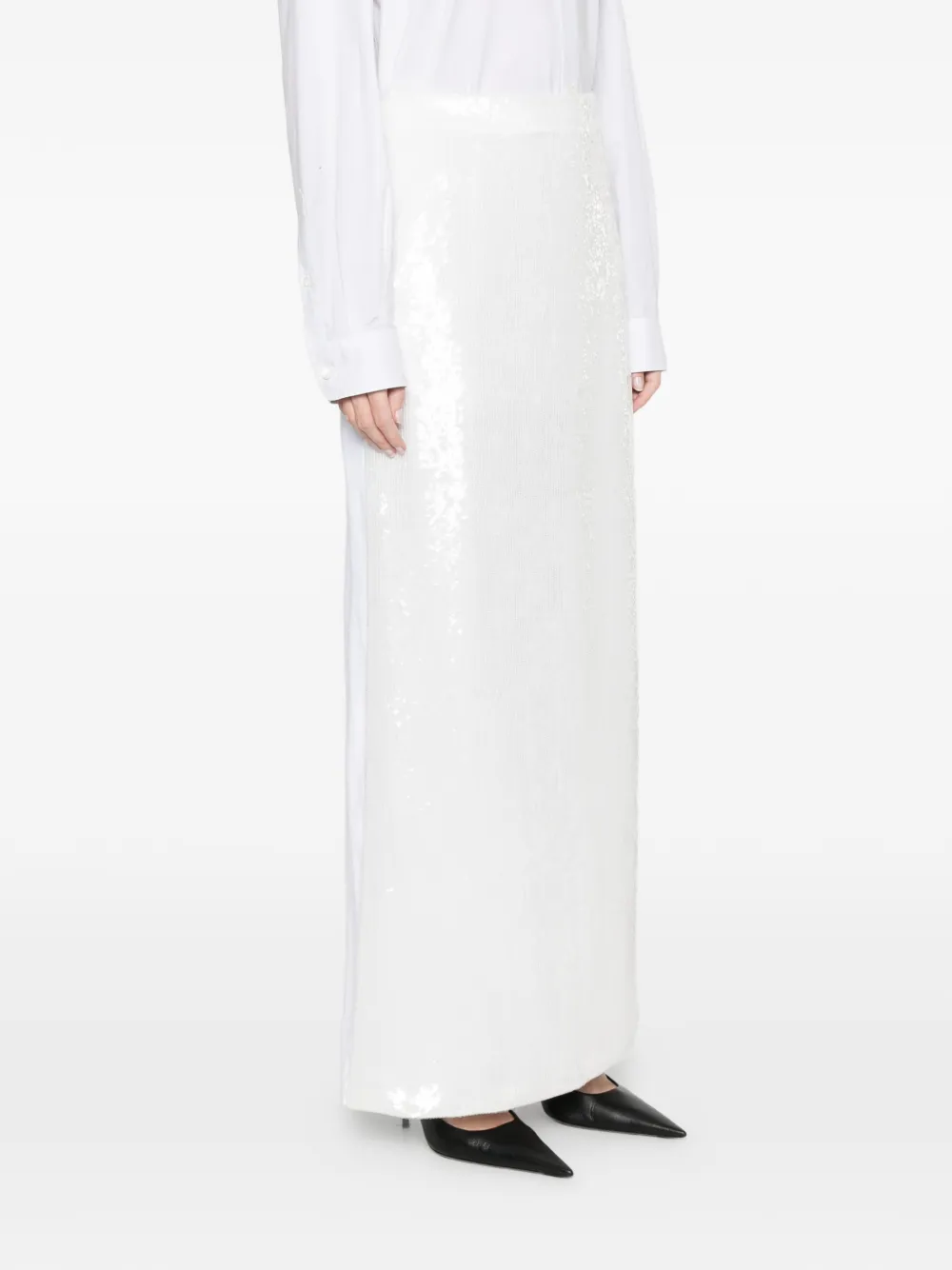 Moschino Maxi-rok met pailletten Wit
