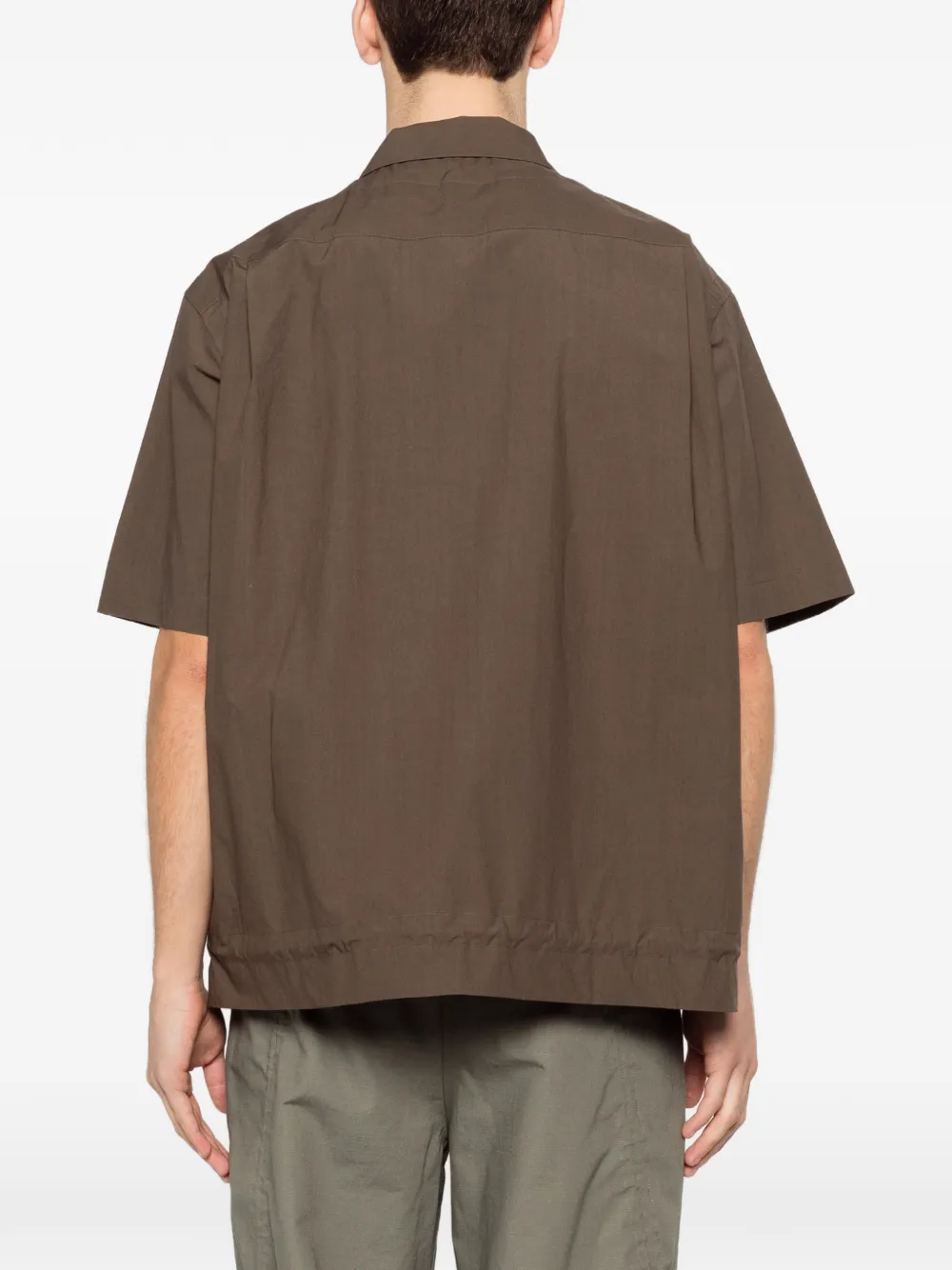 sacai Overhemd met zak en strik Groen