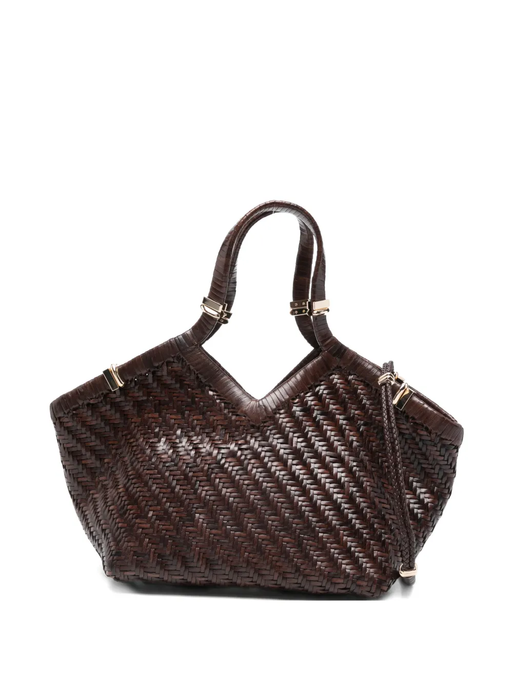 Benedetta Bruzziches woven leather tote bag - Marrone