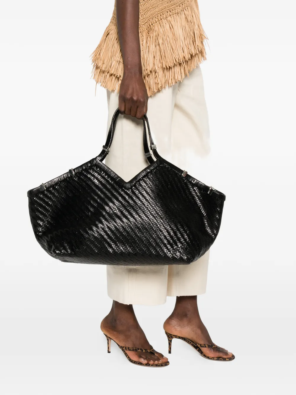 Benedetta Bruzziches Geweven shopper Zwart