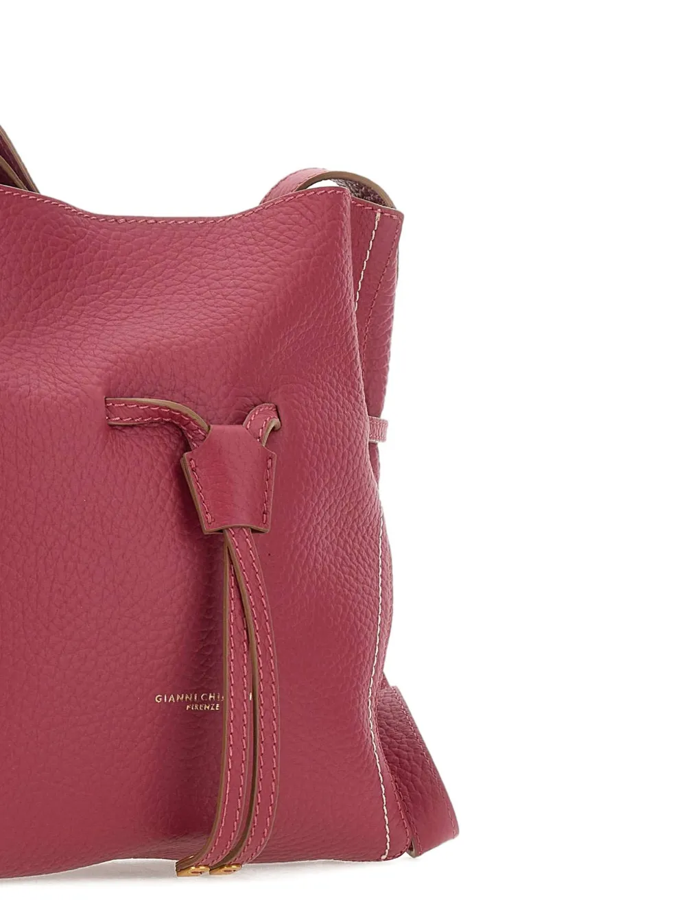 GIANNI CHIARINI Sienna leren schoudertas met trekkoord Roze