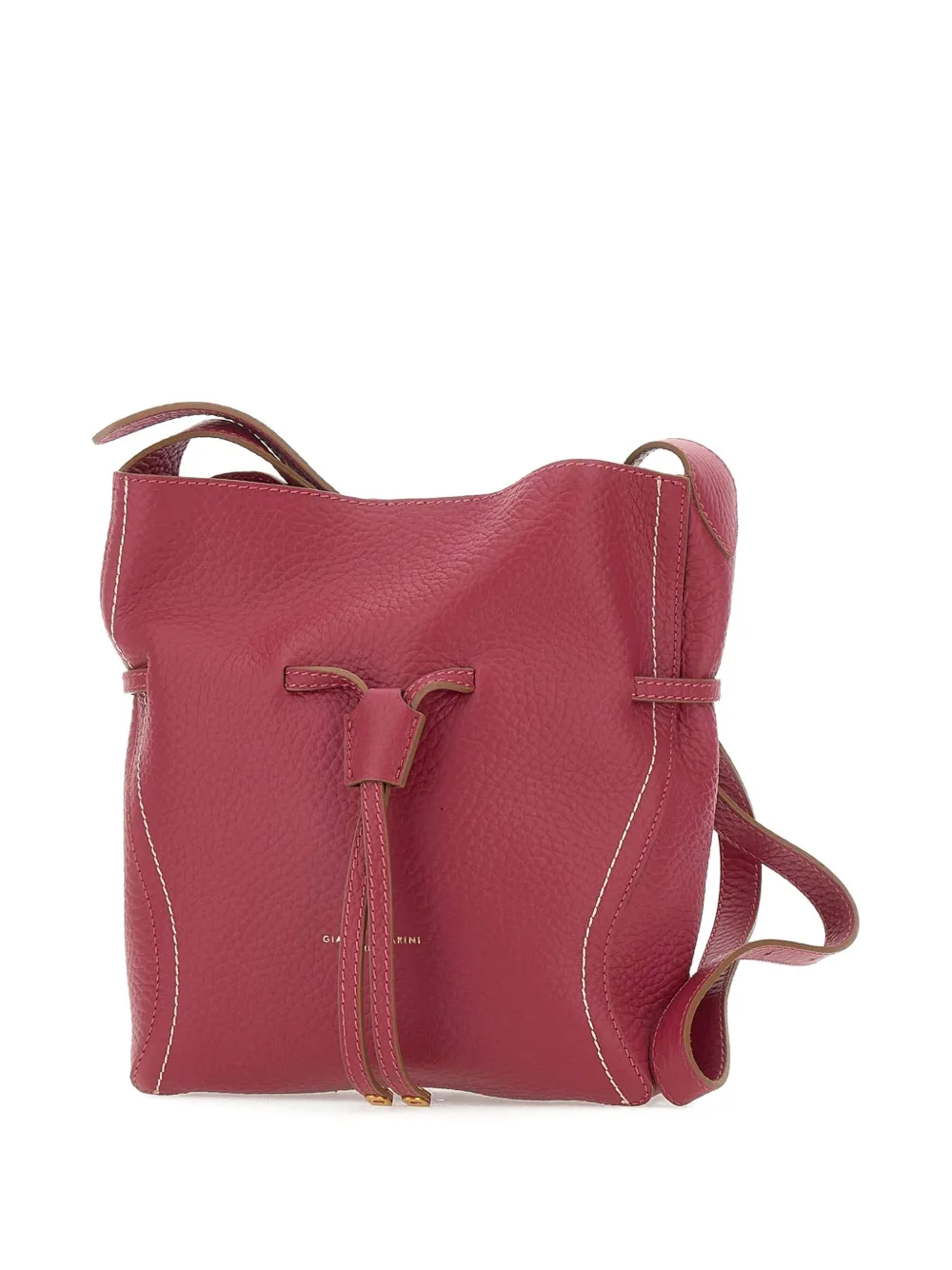 GIANNI CHIARINI Sienna leren schoudertas met trekkoord Roze
