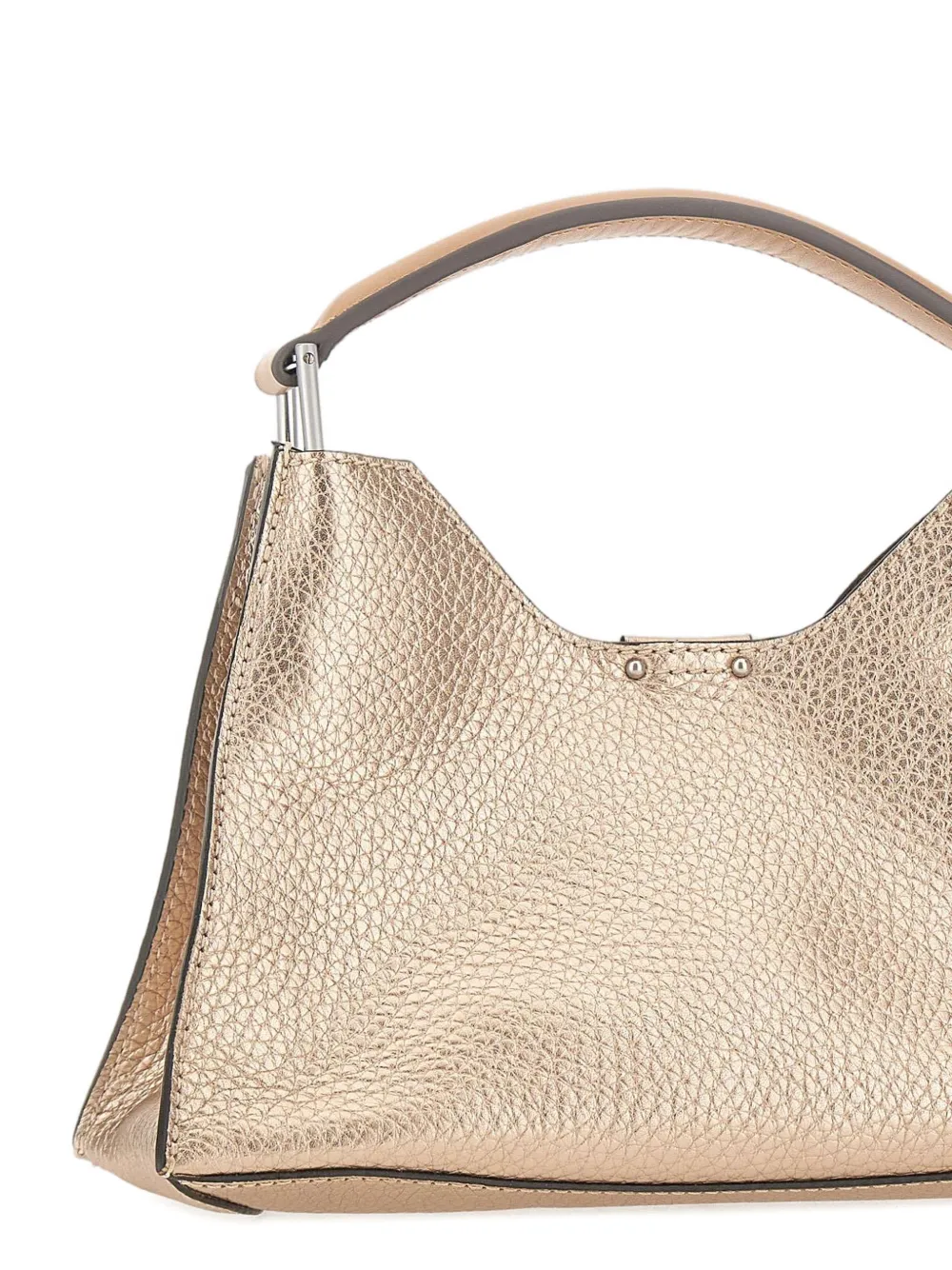 GIANNI CHIARINI Aurora trapezoïde leren shopper met hamer-effect Goud