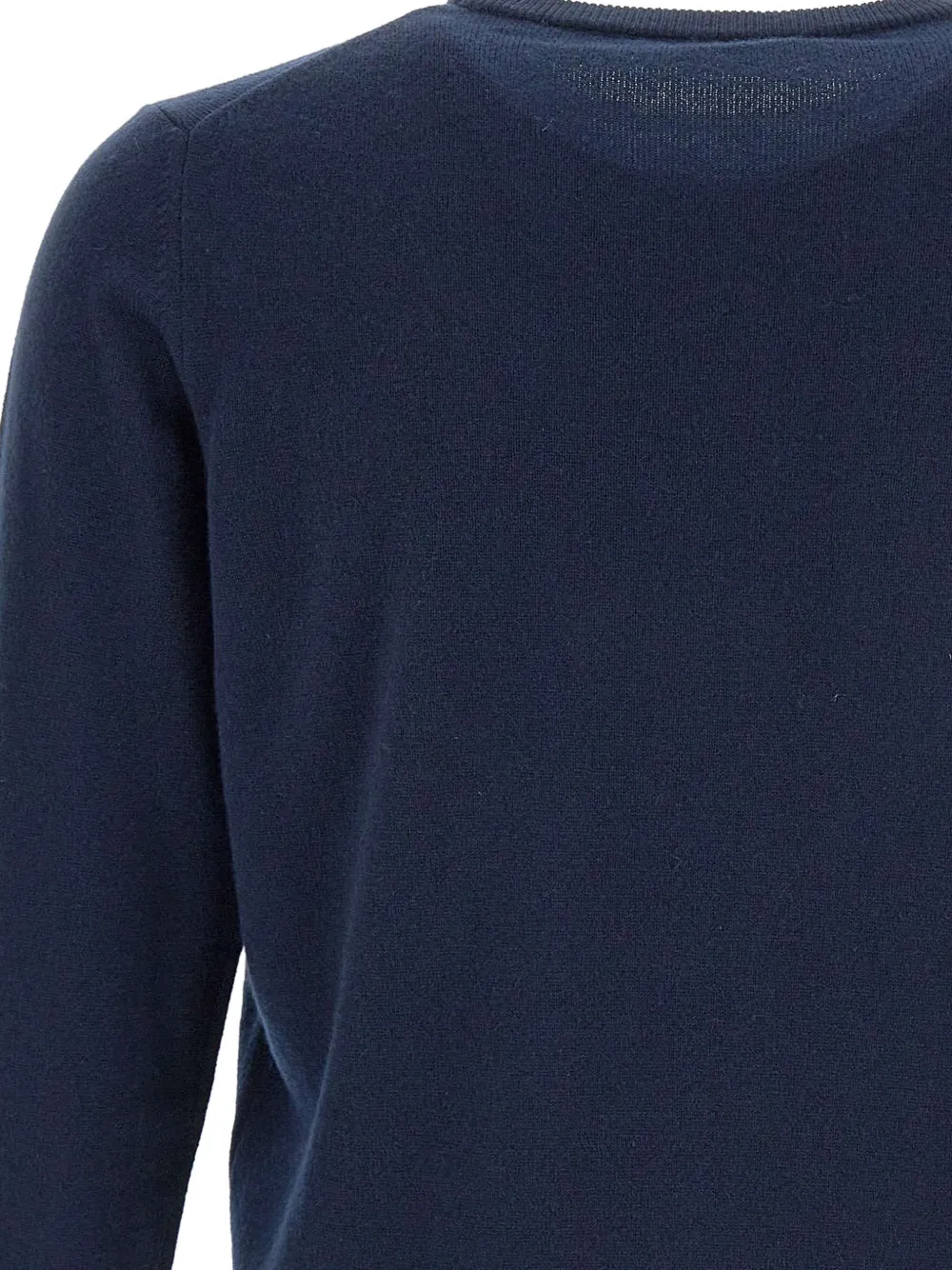 Kangra Geribbelde trui met lange mouwen Blauw