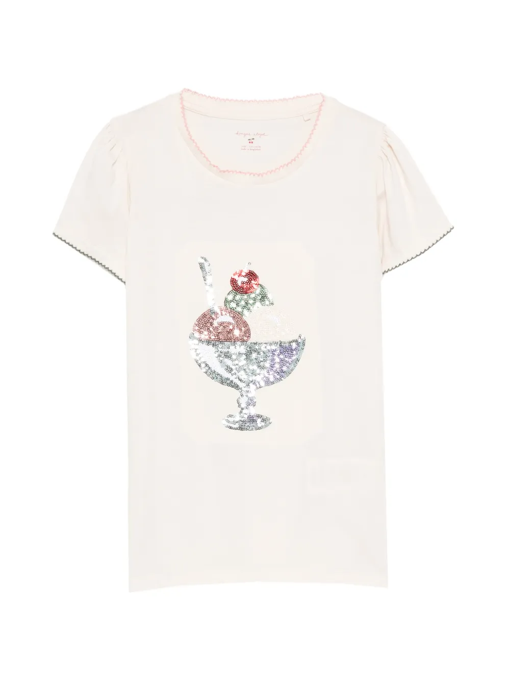 Konges Sløjd Famo sequin T-shirt - Toni neutri