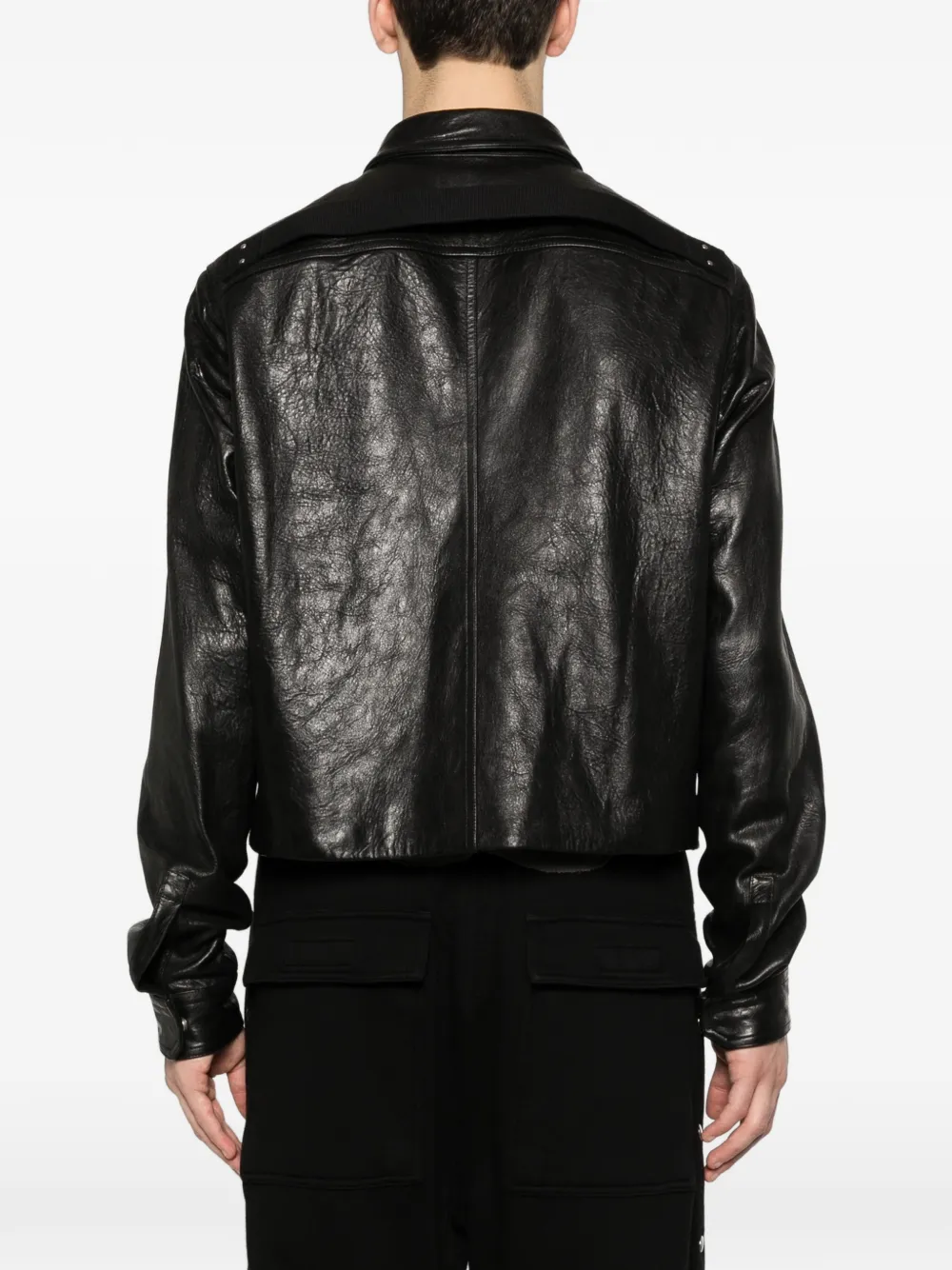 Rick Owens Alice Tour leren jack verfraaid met studs Zwart