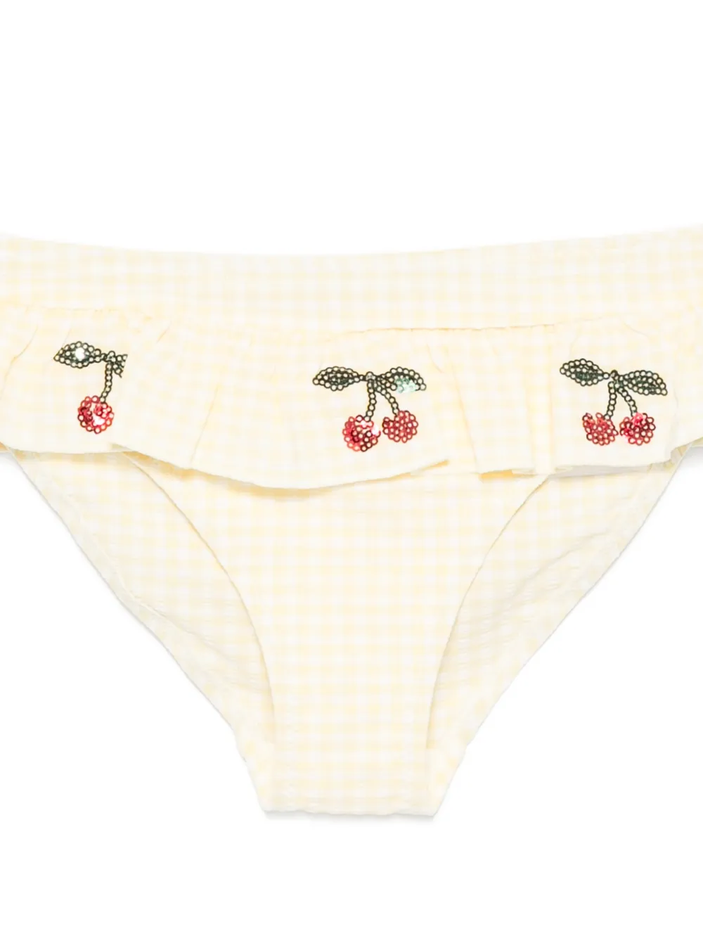  Konges Sløjd Etta Checked Embroidered Bikini - Yellow 