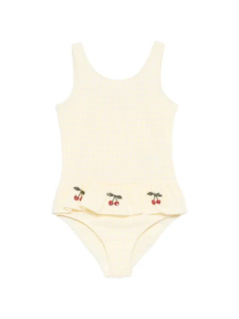 Konges Sløjd Etta checked cherry swimsuit