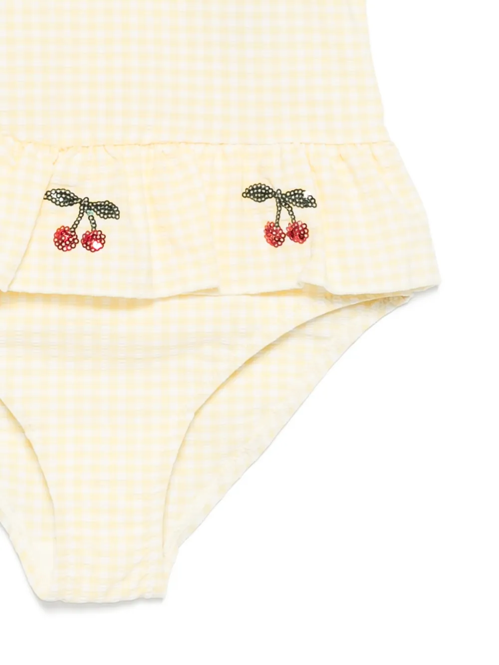  Konges Sløjd Etta Checked Cherry Swimsuit - Yellow 