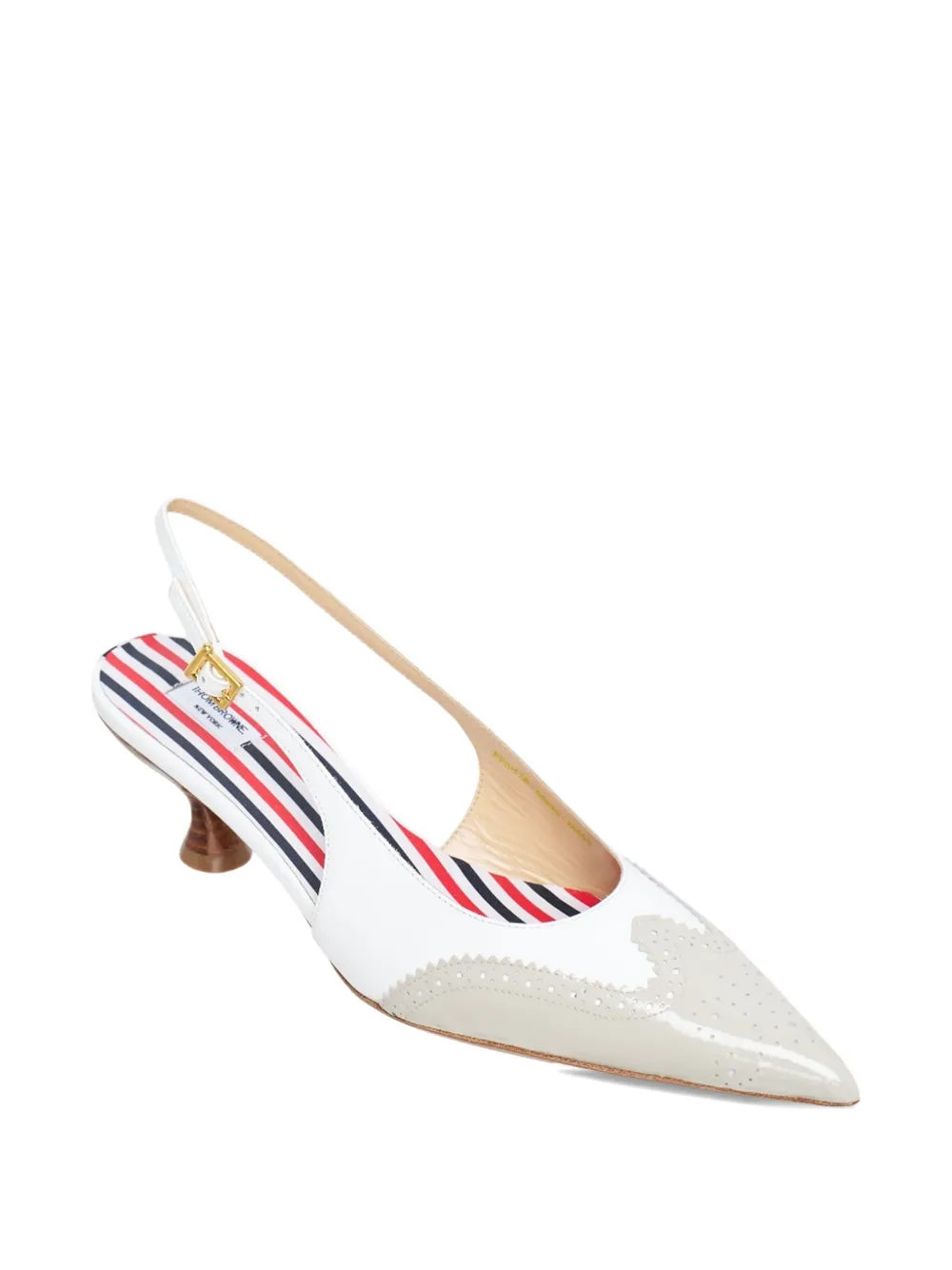 Thom Browne Slingback pumps met brogue-detail Wit