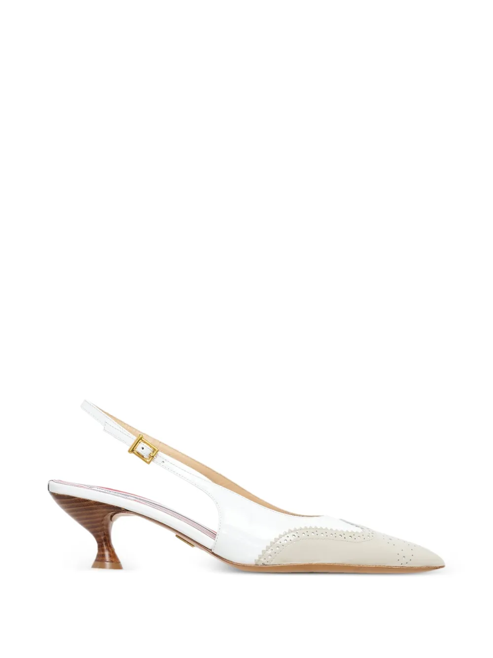 Thom Browne Slingback pumps met brogue-detail Wit