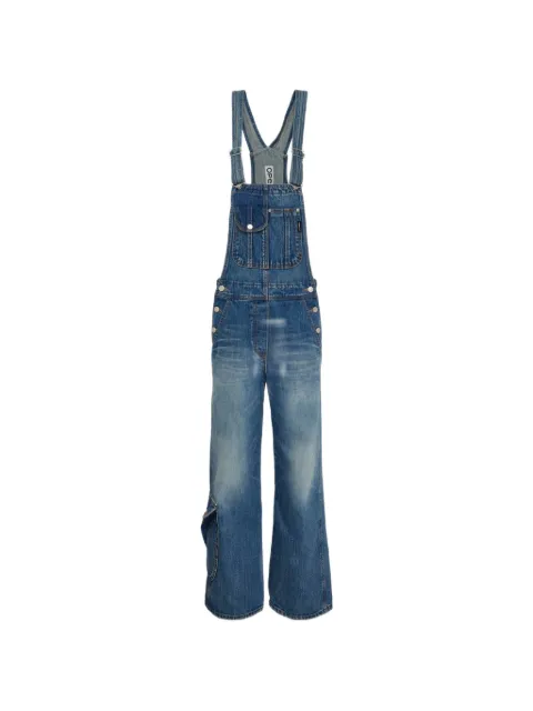 Open YY cargo pocket denim overalls