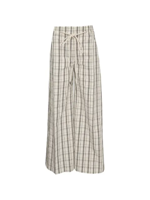 Lee Mathews drawstring check trousers
