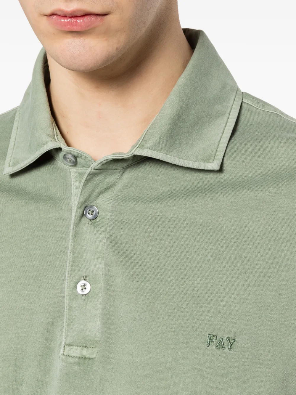 Fay Poloshirt met knopen Groen