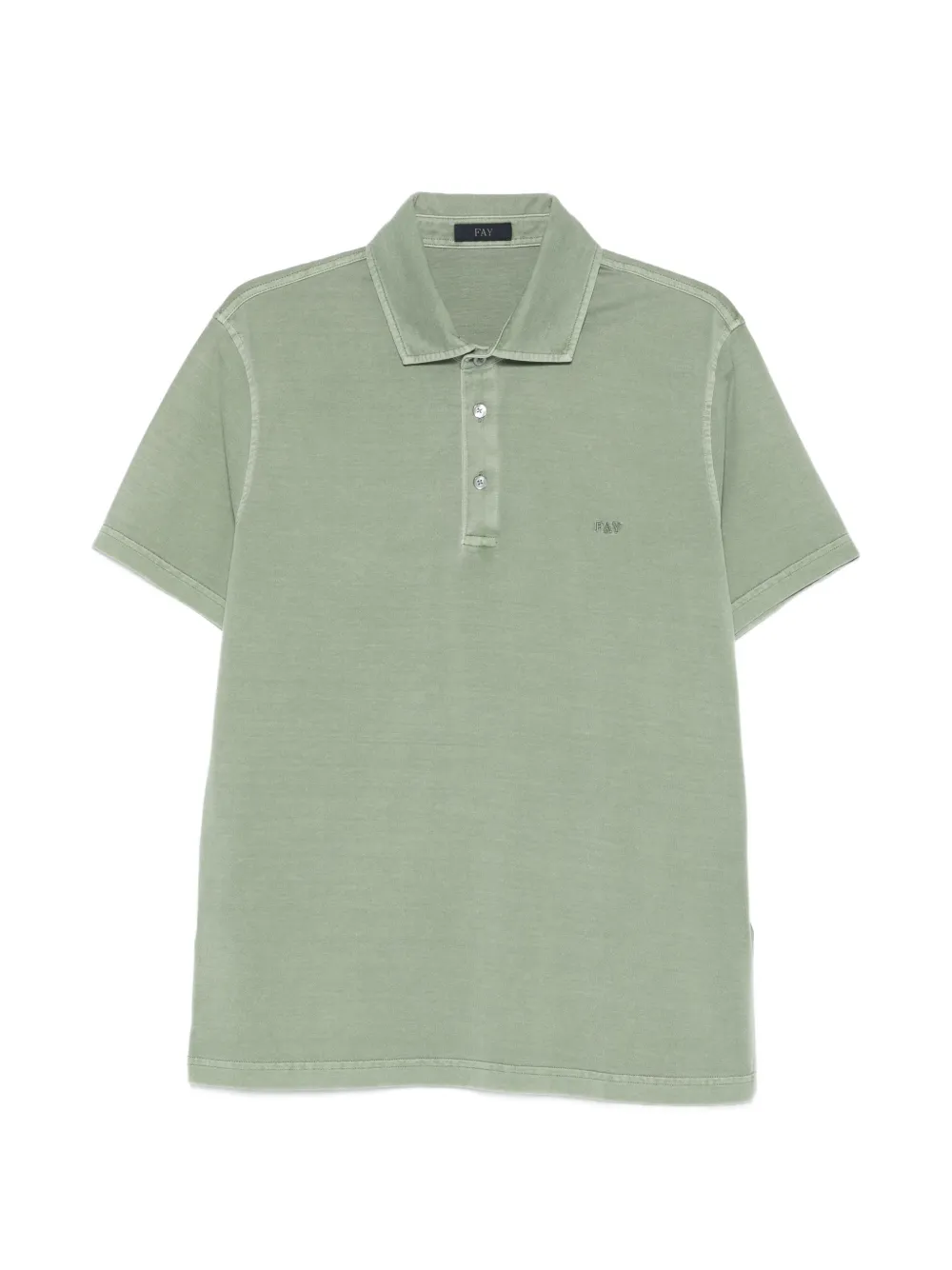 Fay buttoned short-sleeve polo shirt - Verde