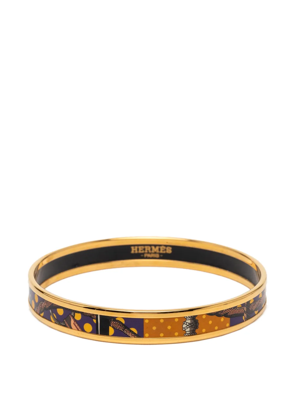 Hermès Pre-Owned Bracciale rigido Clic Clac A Pois 62 con design smaltato 2000-2025 - Oro