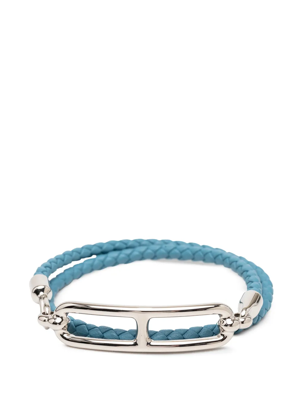 Hermès Pre-Owned 2020-2025 Braided Swift Roulis Double Tour Bracelet costume bracelet - Blu