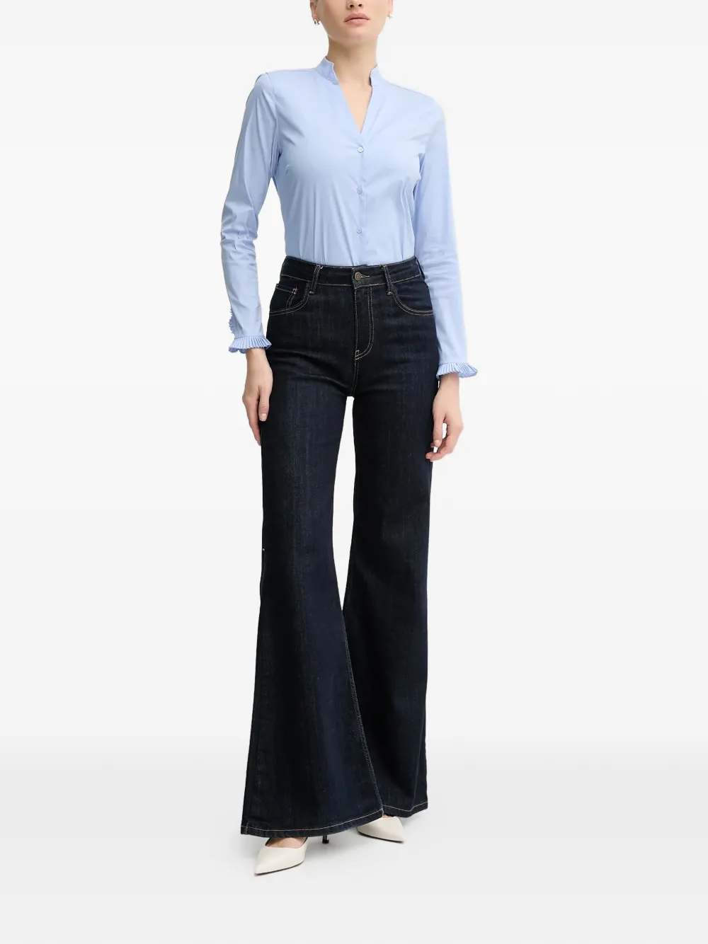 Mos Mosh Shirt met ruches detail Blauw