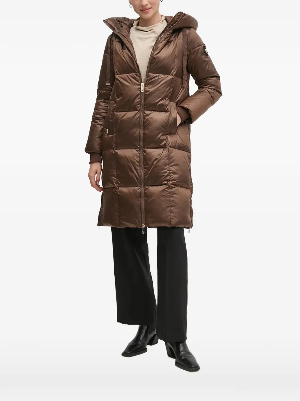 Mos Mosh hooded quilted coat - Marrone