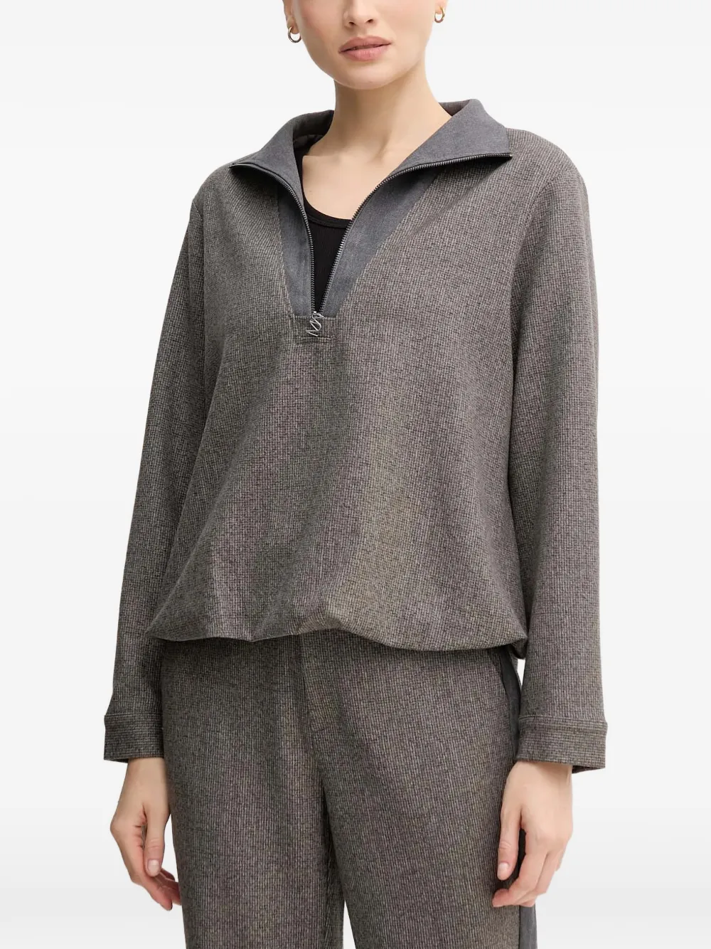 Mos Mosh MMSoleia Sisse zip-collar blouse - Grigio