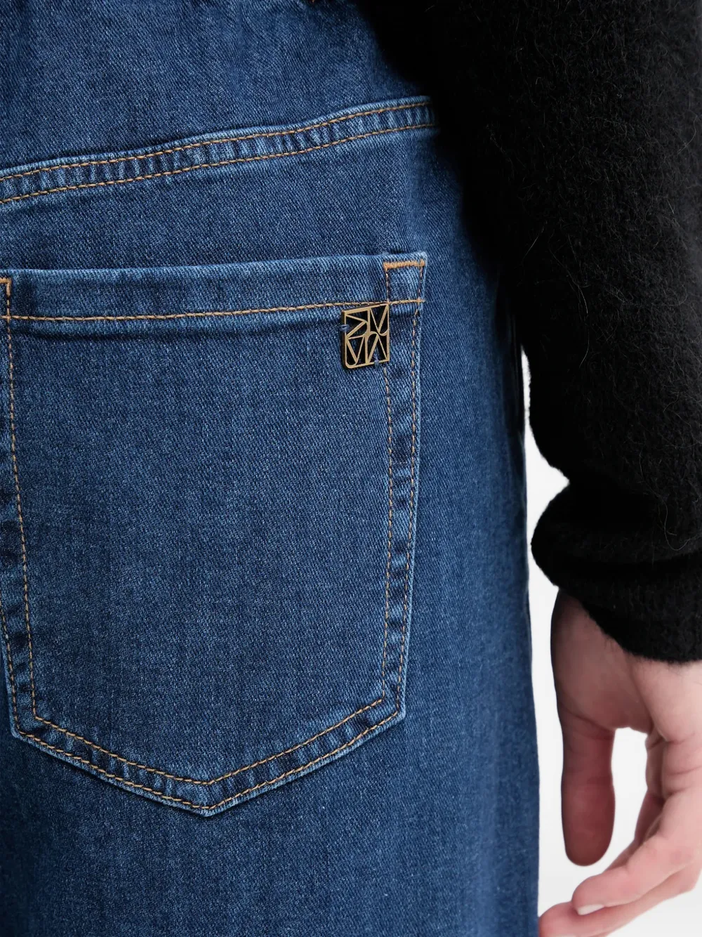 Mos Mosh Vasco jeans met trekkoord en wijde pijpen Blauw