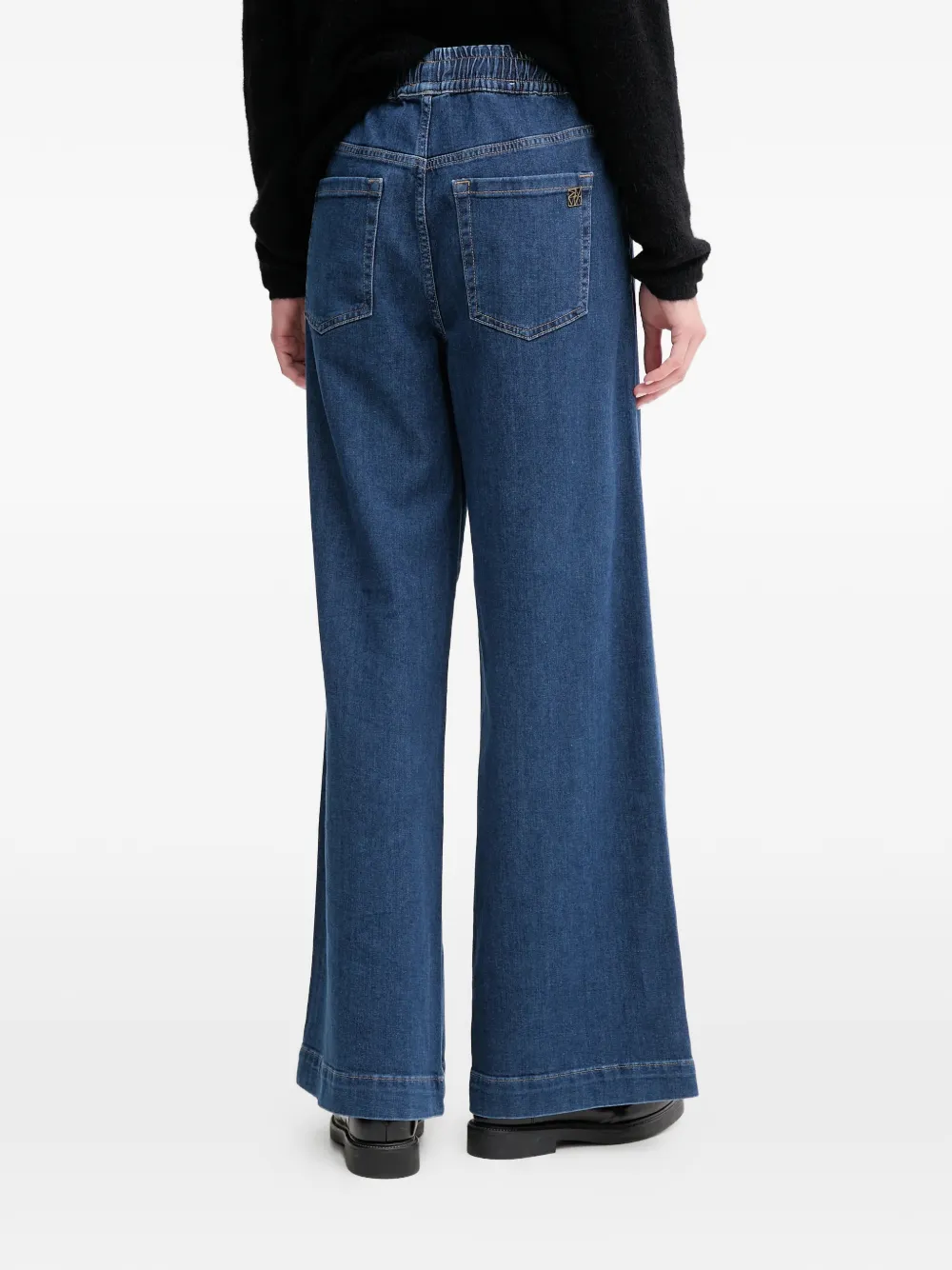  Mos Mosh Vasco Drawstring Wide Jeans - Blue 