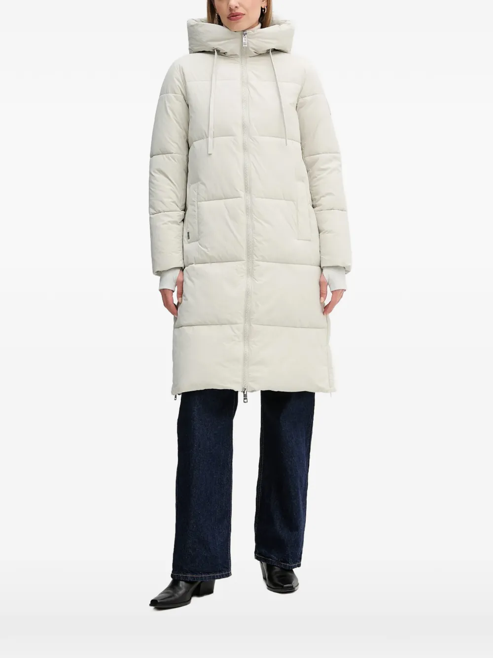 Mos Mosh hooded quilted coat - Grigio